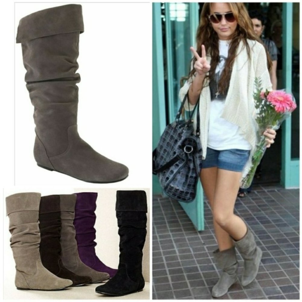 Steve Madden Grey Suede Boots Size 10